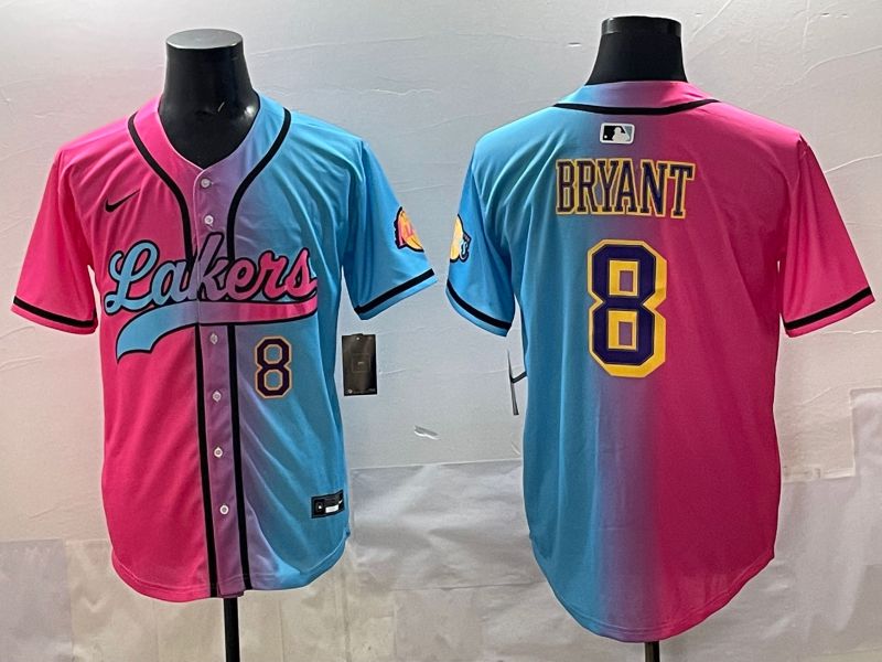 Men 2025 Los Angeles Lakers #8 Bryant Blue pink Nike NBA Jersey style 04